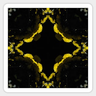 Yellow Chrysanthemum Light and Shadow Kaleidoscope pattern (Seamless) 18 Sticker